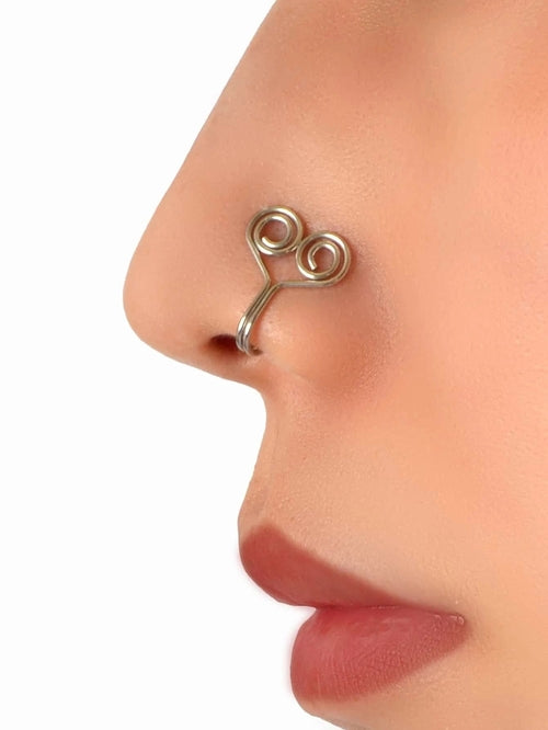 Heart Gold Clip On Nose Ring Lip Ear Body Non Piercing