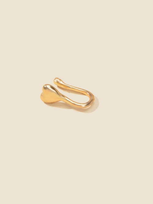 1pc Gold Silver Geometric Heart Fake Nose Ring Lip Body Piercing Stud