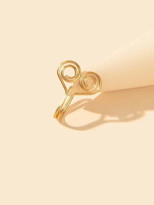 Heart Gold Clip On Nose Ring Lip Ear Body Non Piercing