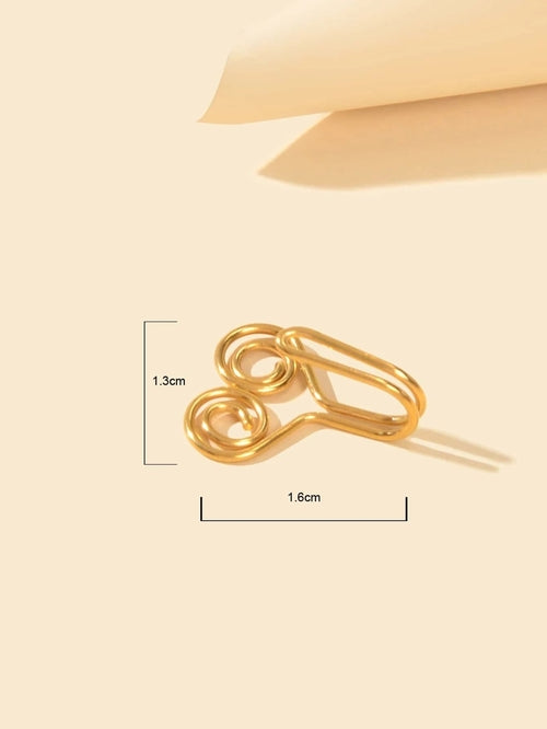 Heart Gold Clip On Nose Ring Lip Ear Body Non Piercing