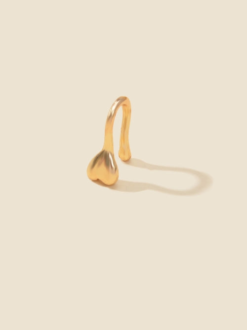 1pc Gold Silver Geometric Heart Fake Nose Ring Lip Body Piercing Stud