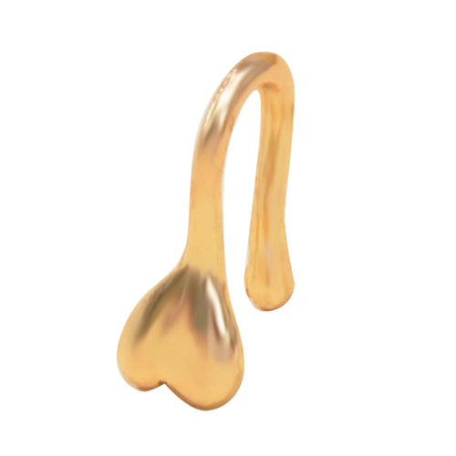 1pc Gold Silver Geometric Heart Fake Nose Ring Lip Body Piercing Stud