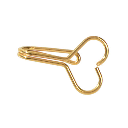 1pc Faux Lip Ear Nose Gold Metal Heart Shape Non Piercing Clip On Nose