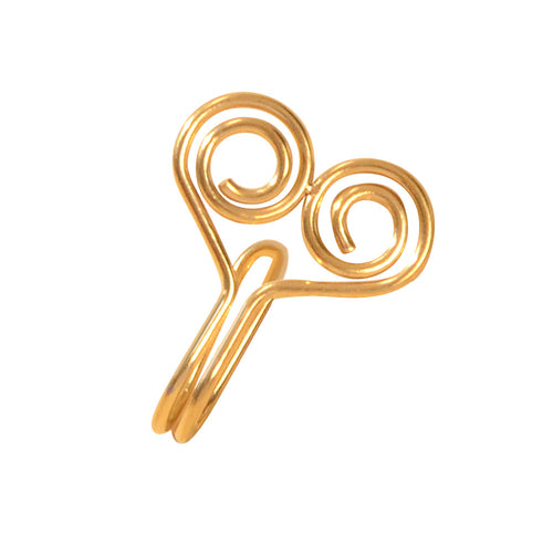Heart Gold Clip On Nose Ring Lip Ear Body Non Piercing